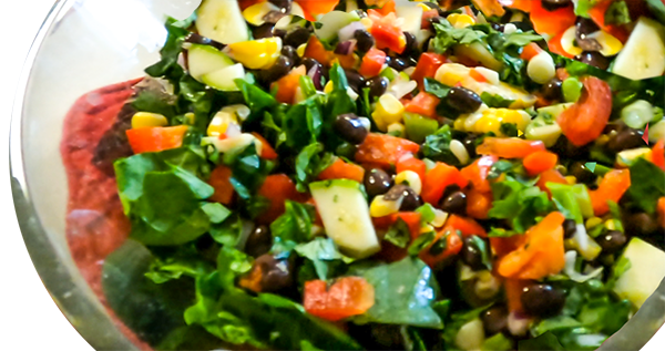 Vegetable Chopped Salad with Avocado Dressing